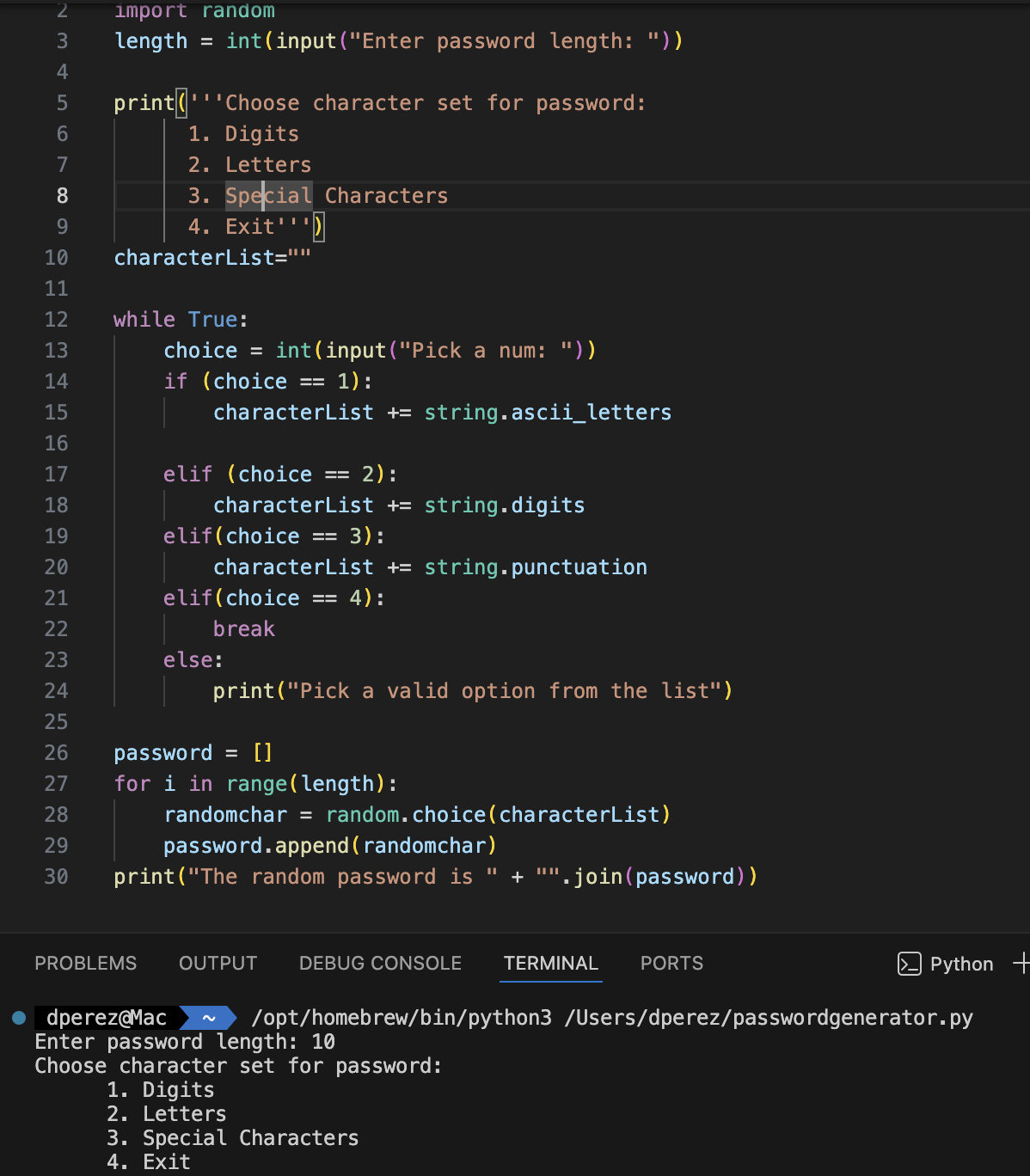Day 4 — Password generator